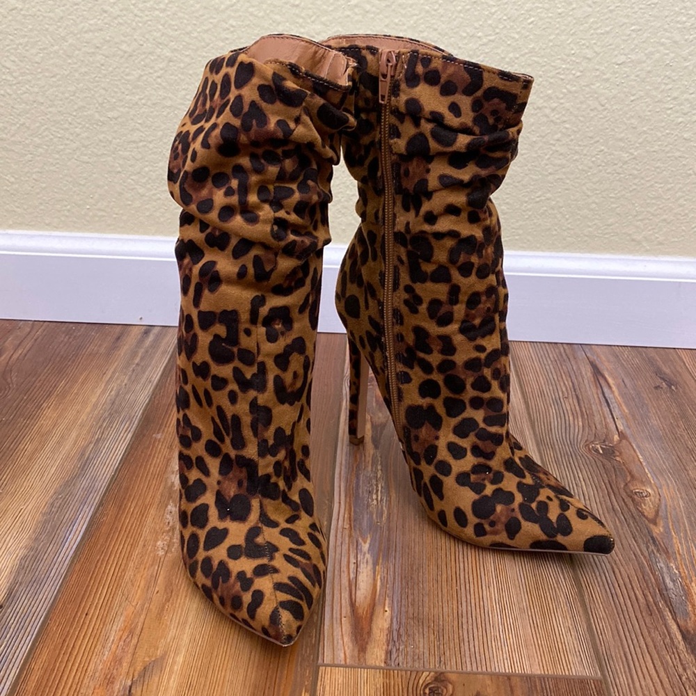 Leopard Print Heeled Boots